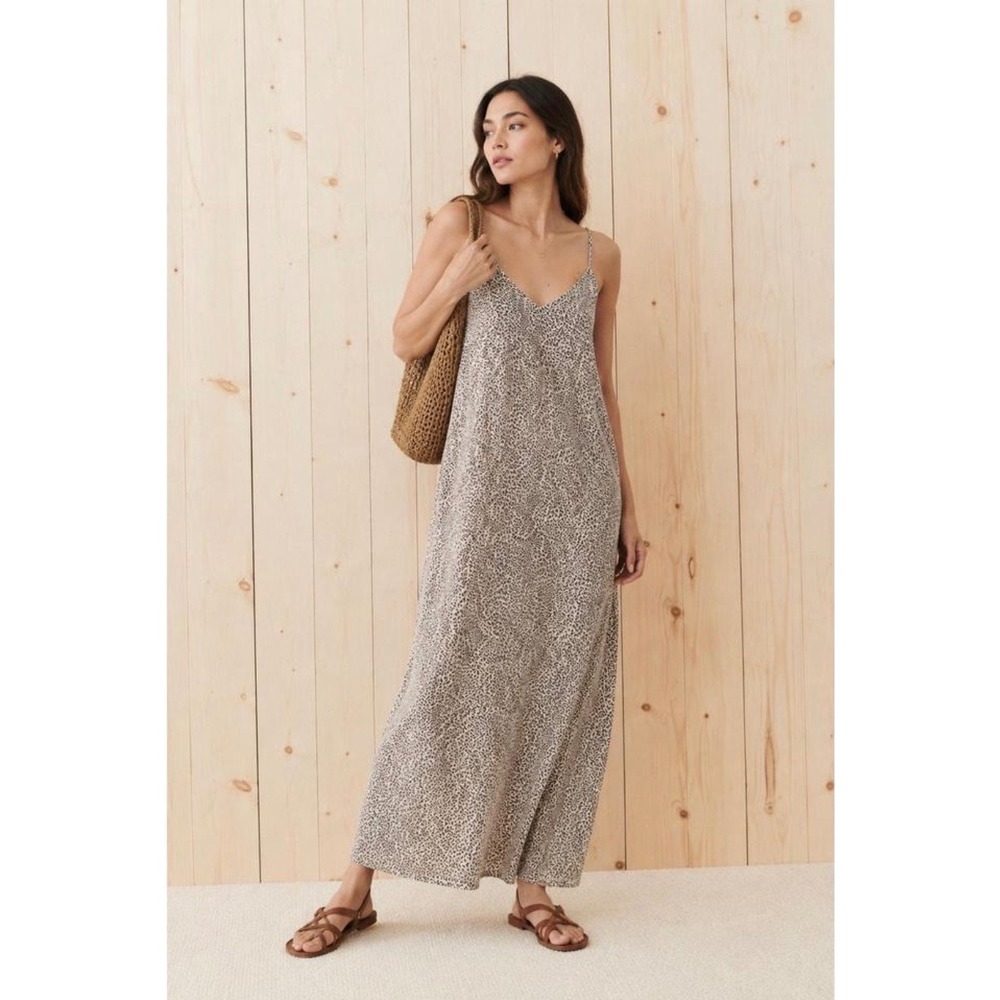 Jenni Kayne Leopard Slip Dress | Maxi Dress | Medium | EUC